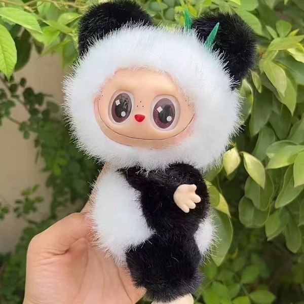 Labubu Panda Edition 17 cm Pop Mart Plush Figur Blind Box | Designer Toy | Exklusiv Samlarfigur | Trendig Bag Charm | Cute Animal Series