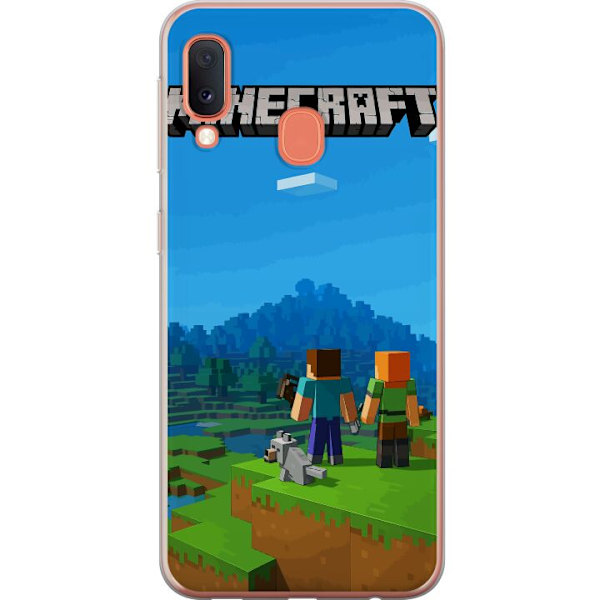 Samsung Galaxy A20e Läpinäkyvä kuori Minecraft Key Art