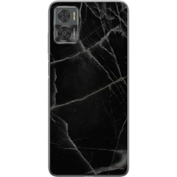 Motorola Moto E22i Gennemsigtig cover Sort marmor