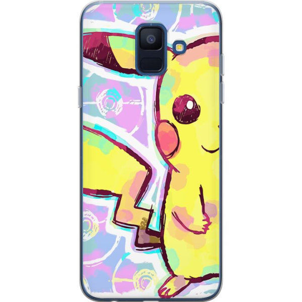 Samsung Galaxy A6 (2018) Genomskinligt Skal Pikachu 3D