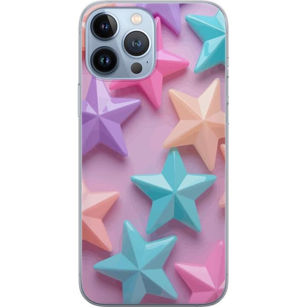 Kompatibel Mobilcover til Apple iPhone 13 Pro Max Pastelfarvede stjerner i blødt design