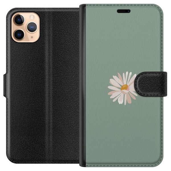 Apple iPhone 11 Pro Max Lompakkokotelo Vihreä Minimalikukka -