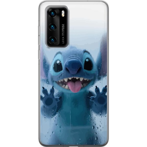 Huawei P40 Genomskinligt Skal Stitch Window View – Stitch vid ett fönster i söt stil
