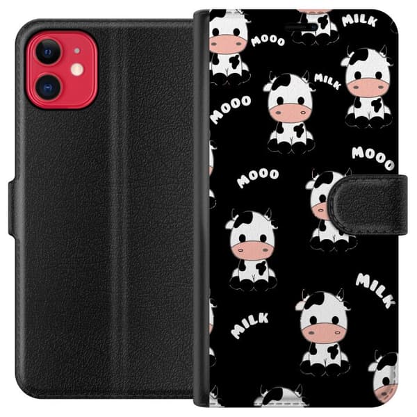Kompatibel Tegnebogsetui til Apple iPhone 11 Sød Ko Mønster