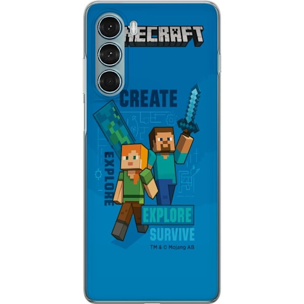 Motorola Moto G200 5G Genomskinligt Skal Minecraft Caves