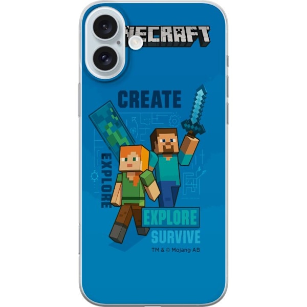Apple iPhone 16 Plus Genomskinligt Skal Minecraft Caves