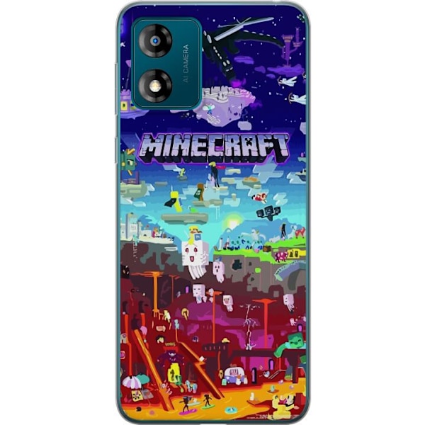 Motorola Moto E13 Gennemsigtig cover MineCraft