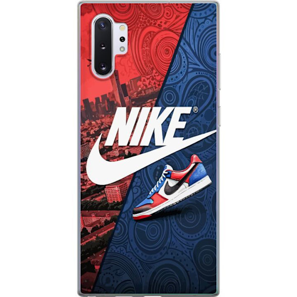 Samsung Galaxy Note10+ Läpinäkyvä kuori  Nike Logo Punainen Sininen Lenkkarit Tyyli Urheilu Muoti Suosittu Swoosh Kuviointi Harjoitusvaatteet Graaf
