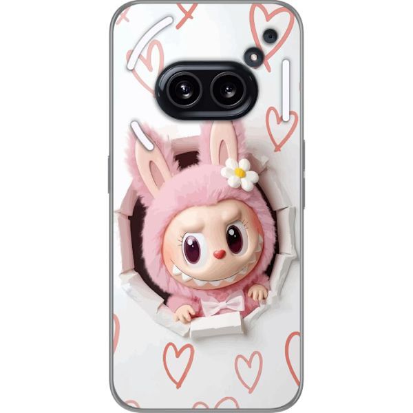 Nothing Phone (2a) Läpinäkyvä kuori Labubu Sydän Taustakuva Pop Mart Rakkausteema Hahmodesign Suosittu Motiivi Keräilytaideteossarja