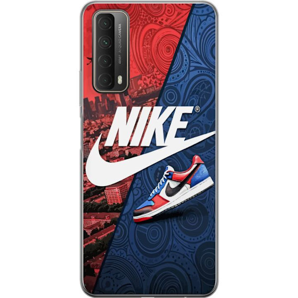 Huawei P smart 2021 Genomskinligt Skal Nike Logotyp Röd Blå Sneaker Stil Sport Fashion Populärt Swoosh Motiv Träningskläder Grafisk Ikon
