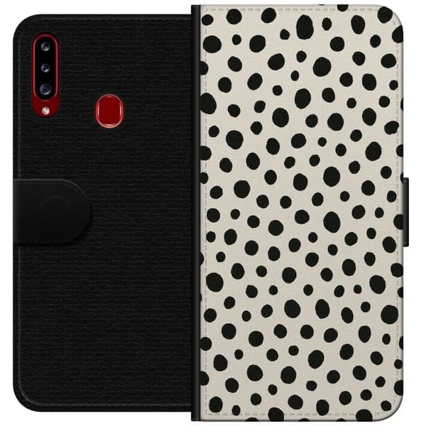 Kompatibel Tegnebogsetui til Samsung Galaxy A20s Dot Dance