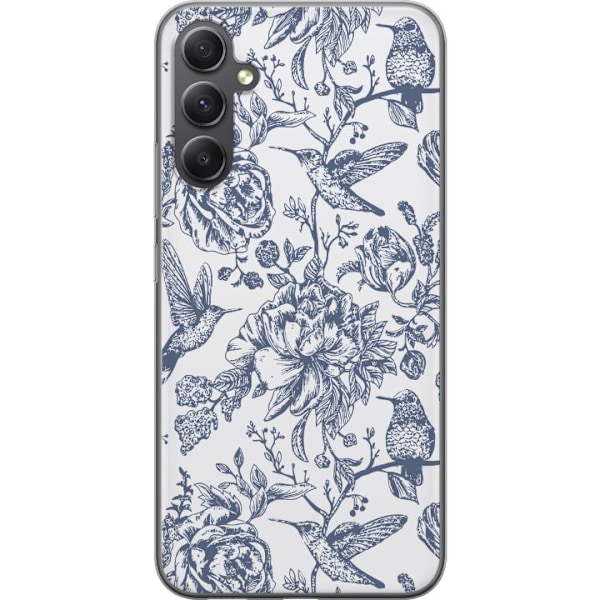 Samsung Galaxy A05s Genomskinligt Skal Blomster & Fåglar – romantiskt mönster i vintage-stil