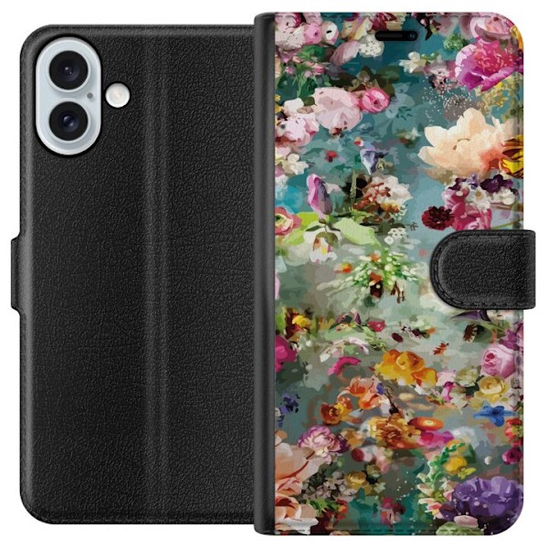 Apple iPhone 16 Plus Tegnebogsetui Blomster