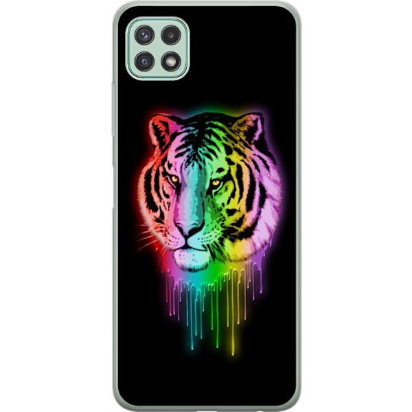 Samsung Galaxy A22 5G Genomskinligt Skal Neon Tiger