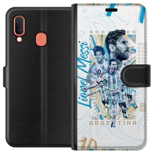 Kompatibelt Plånboksfodral till Samsung Galaxy A20e Lionel Messi