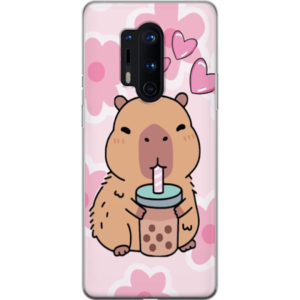 OnePlus 8 Pro Läpinäkyvä kuori Kawaii Capybara Sydän Anime-tyyli Söpö Suunnittelu Eläinaihe TikTok Suosittu Lahja Tyttö