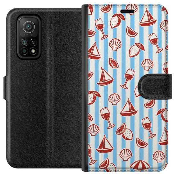 Kompatibel Tegnebogsetui til Xiaomi Mi 10T 5G Blå strandmix blå