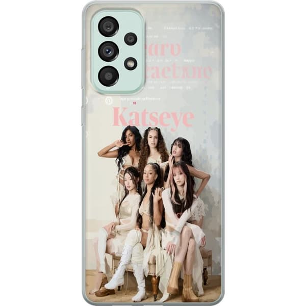 Kompatibelt Mobildeksel til Samsung Galaxy A73 5G KATSEYE elegant grupporträtt beige