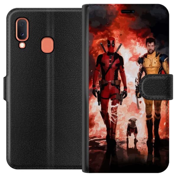Kompatibelt Lommeboketui til Samsung Galaxy A20e Wolverine Deadpool