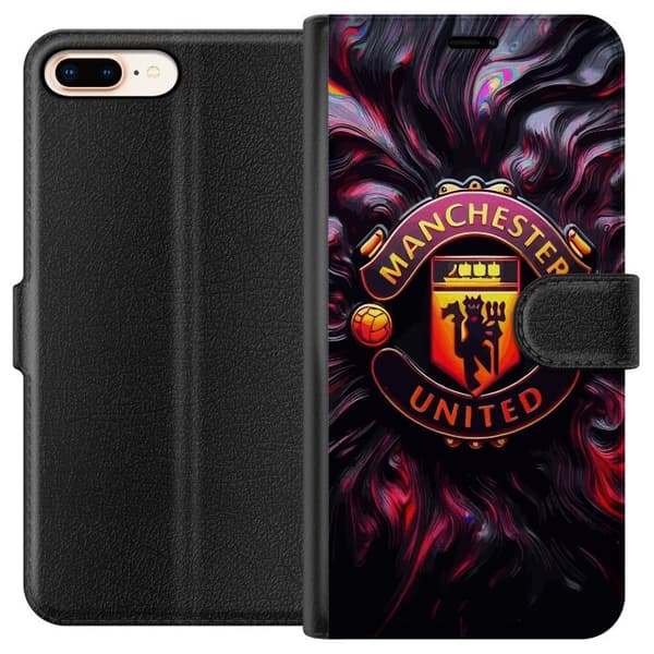Kompatibel Tegnebogsetui til Apple iPhone 8 Plus Manchester United
