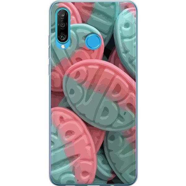 Huawei P30 lite Genomskinligt Skal BUBS Giant Sour Skulls