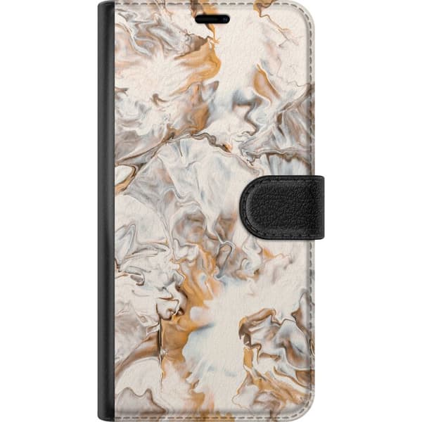 Kompatibelt Lommeboketui til OnePlus 10 Pro Beige marmorvirvler beige