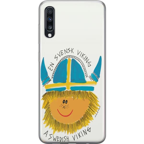Kompatibelt Mobilskal till Samsung Galaxy A70 Svensk viking vit