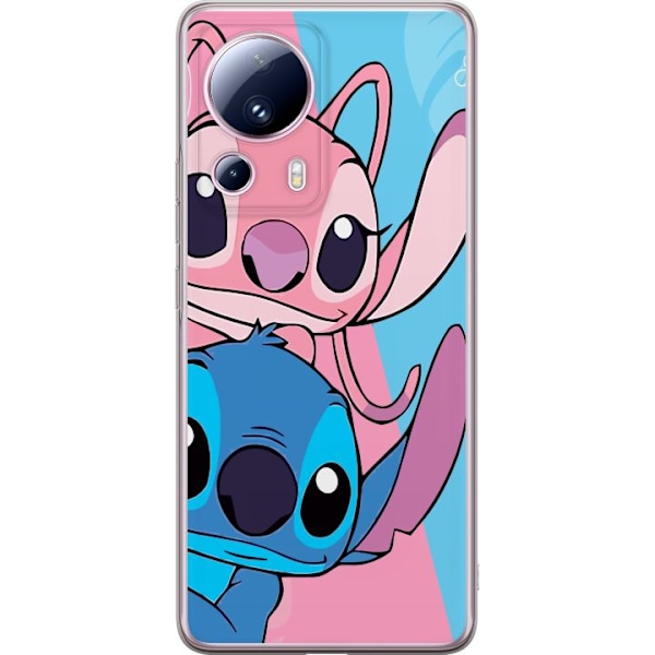 Xiaomi 13 Lite Genomskinligt Skal Stitch & Angel