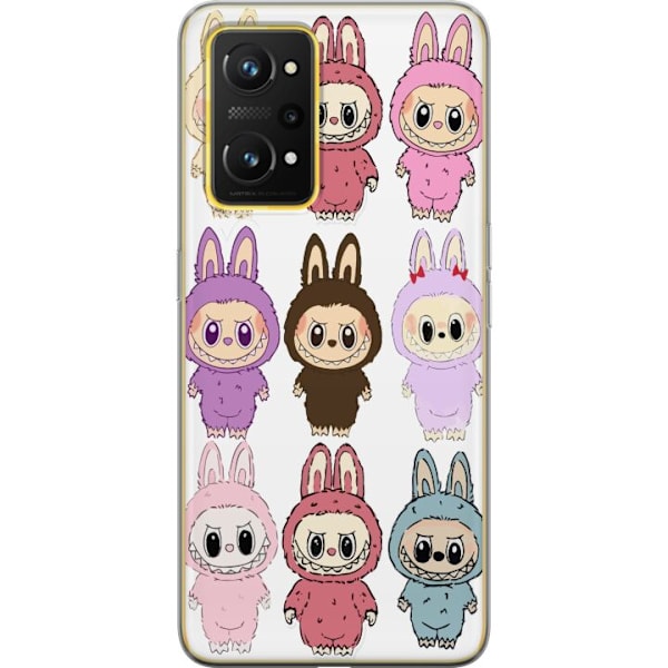 Realme GT Neo 3T Läpinäkyvä kuori Labubu Pink Monster - Popkulttuuri Kawaii-kosketuksella