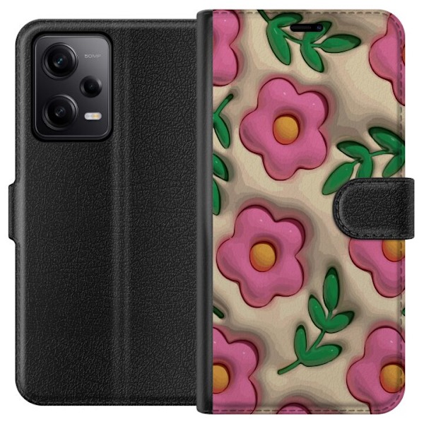 Xiaomi Redmi Note 12 Pro Lommeboketui Boblende Blomster