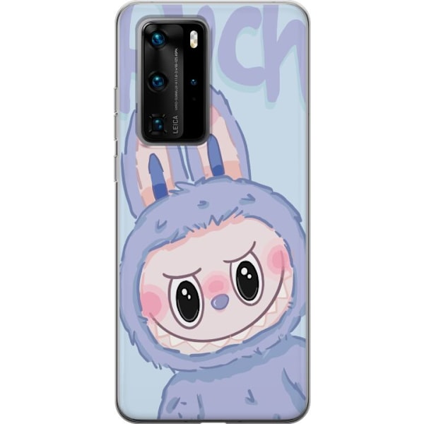 Huawei P40 Pro Gennemsigtig cover Blå Kanin Labubu