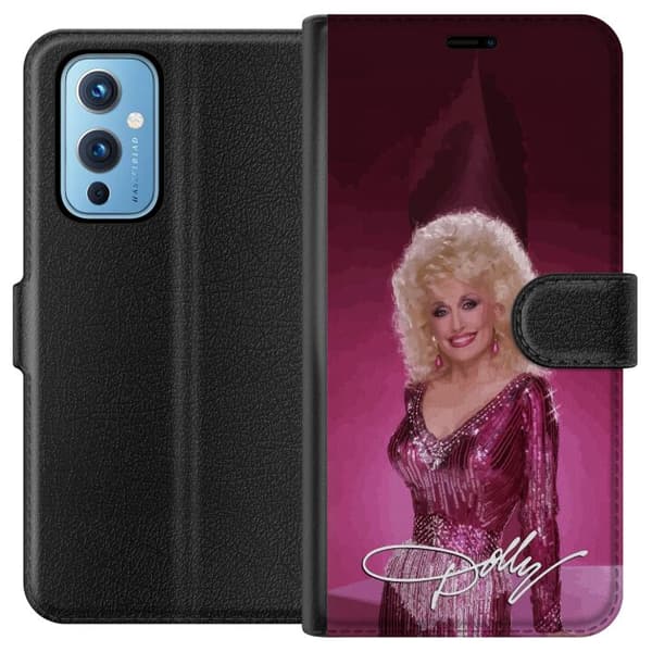 Kompatibelt Plånboksfodral till OnePlus 9 Dolly Parton i glittrande rosa klänning rosa
