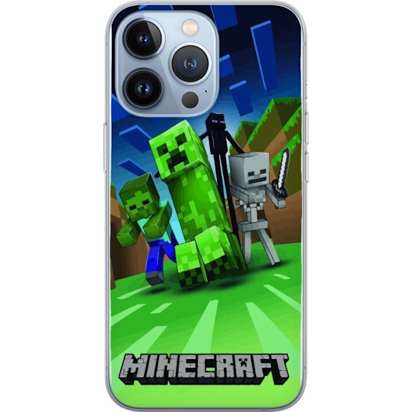 Apple iPhone 13 Pro Läpinäkyvä kuori Minecraft Creeper mobilskal i klassisk grön pixelstil