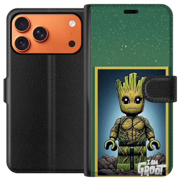 Kompatibel Tegnebogsetui til Apple iPhone 17 Pro Max Robot med röda ögon grå