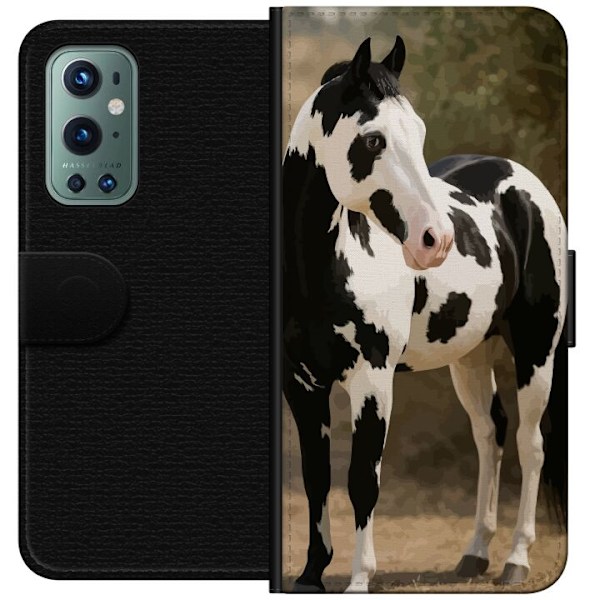 OnePlus 9 Pro Plånboksfodral Vacker Häst – elegant illustr