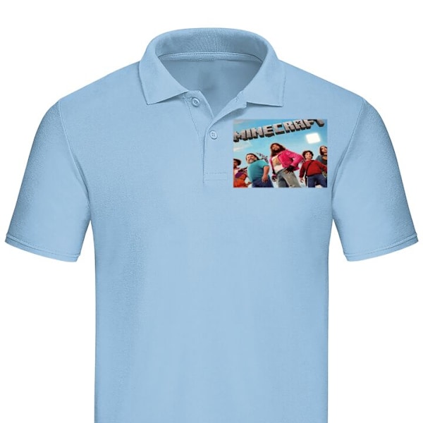 Poloshirt til Voksen | Elegant Poloshirt A Minecraft Movie Lyseblå Medium