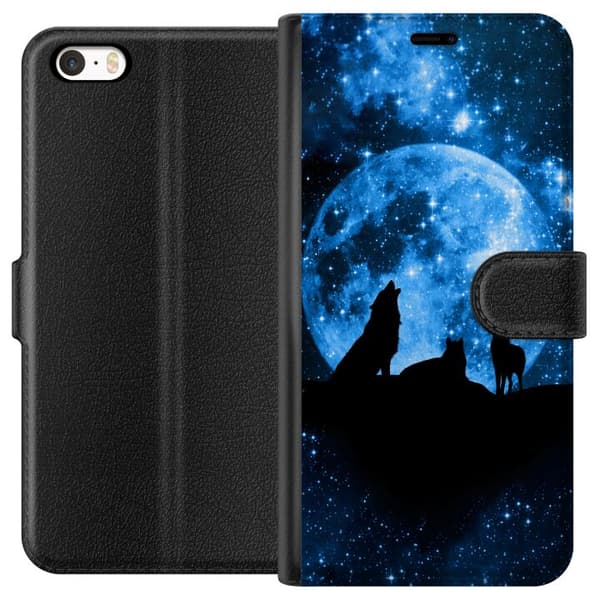 Kompatibelt Lommeboketui til Apple iPhone 5 Ulv