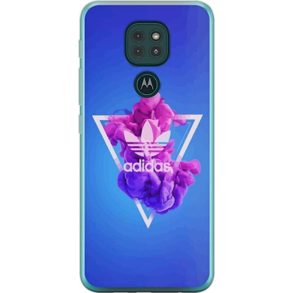 Motorola Moto G9 Play Gennemsigtig cover Adidas-inspireret blåt design - sporty motiv med retrovibe i blå toner