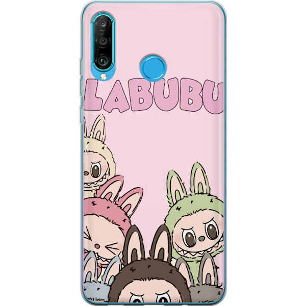 Huawei P30 lite Läpinäkyvä kuori Labubu Pop Mart Hahmot Keräilykohteet Suosittu Hahmosarja Suunnittelu Pop Mart Leikkikalutaide Aihe