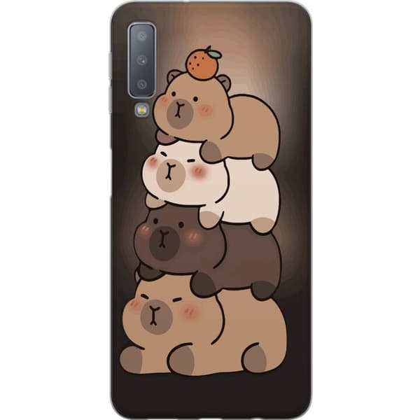 Kompatibelt Mobildeksel til Samsung Galaxy A7 (2018) Capybara Kawaii Søt Dyrefigur