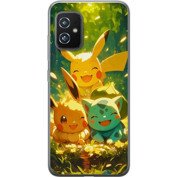 Asus Zenfone 8 Genomskinligt Skal Pixelmonster spelstil – färgstark design för retroälskande gamers