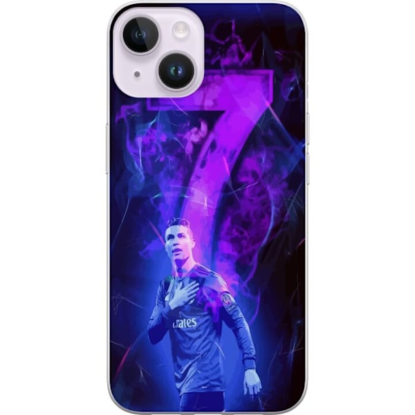 Apple iPhone 15 Plus Läpinäkyvä kuori Ronaldo 7 - Jalkapallolegenda Toiminnassa Fanien Puolesta