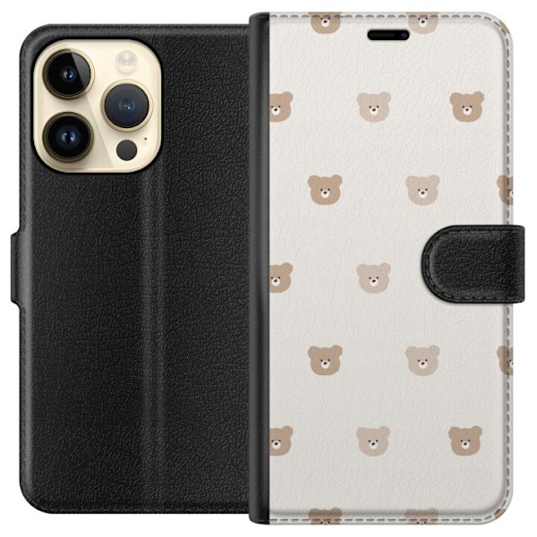 Apple iPhone 14 Pro Lommeboketui Teddybakgrunn - søte teddybj