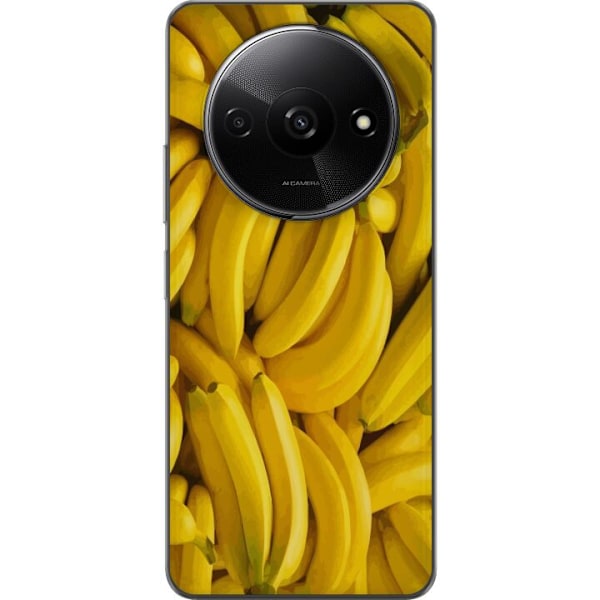 Xiaomi Redmi A3 Genomskinligt Skal Banana Pattern – lekfullt mönster med gula bananer