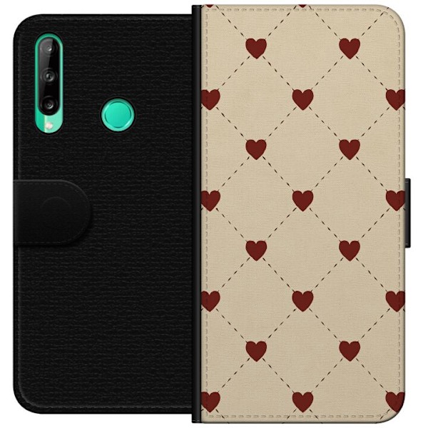 Huawei P40 lite E Plånboksfodral Heart Grid