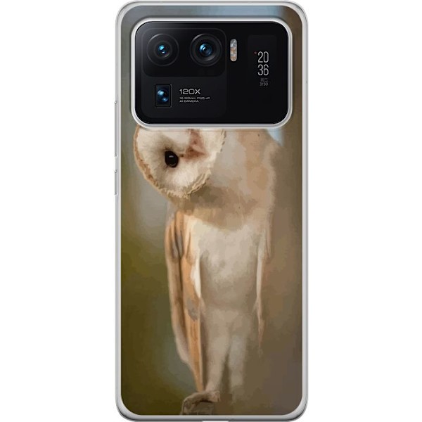 Xiaomi Mi 11 Ultra Läpinäkyvä kuori Uggla Utelias Katse Lintumotiivi Metsä Luonto Grafinen Suunnittelu Suosittu Motiivi Eläin Teema Koriste