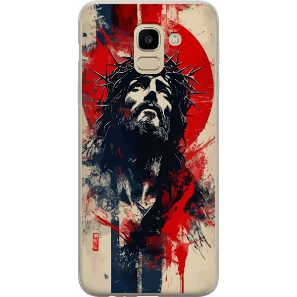 Samsung Galaxy J6 Läpinäkyvä kuori Jeesus ristillä - krist