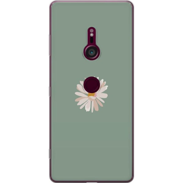 Sony Xperia XZ3 Läpinäkyvä kuori Vihreä Minimalikukka - tyylikäs kukka vihreällä taustalla