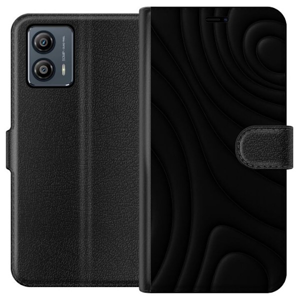 Motorola Moto G53 Tegnebogsetui Sorte Bølger