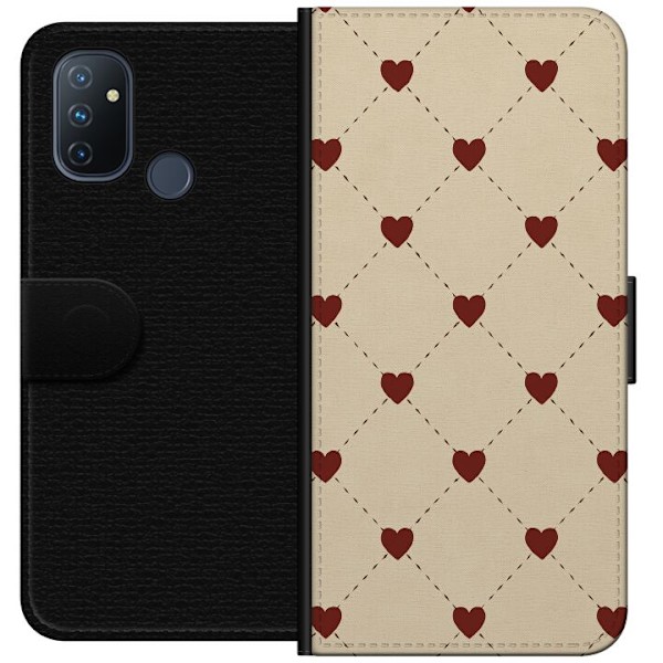 OnePlus Nord N100 Plånboksfodral Heart Grid